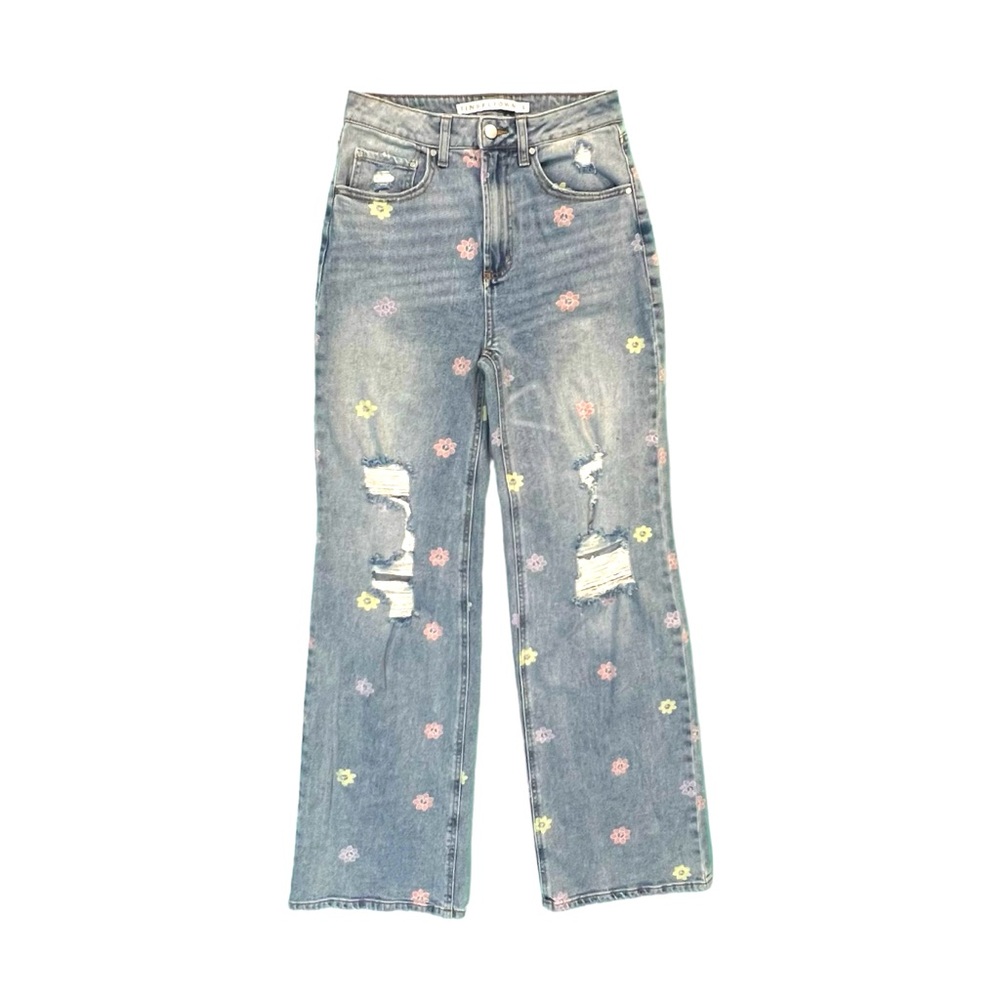Tinseltown Wide Leg Flower Power Peace Jeans 5 / 28